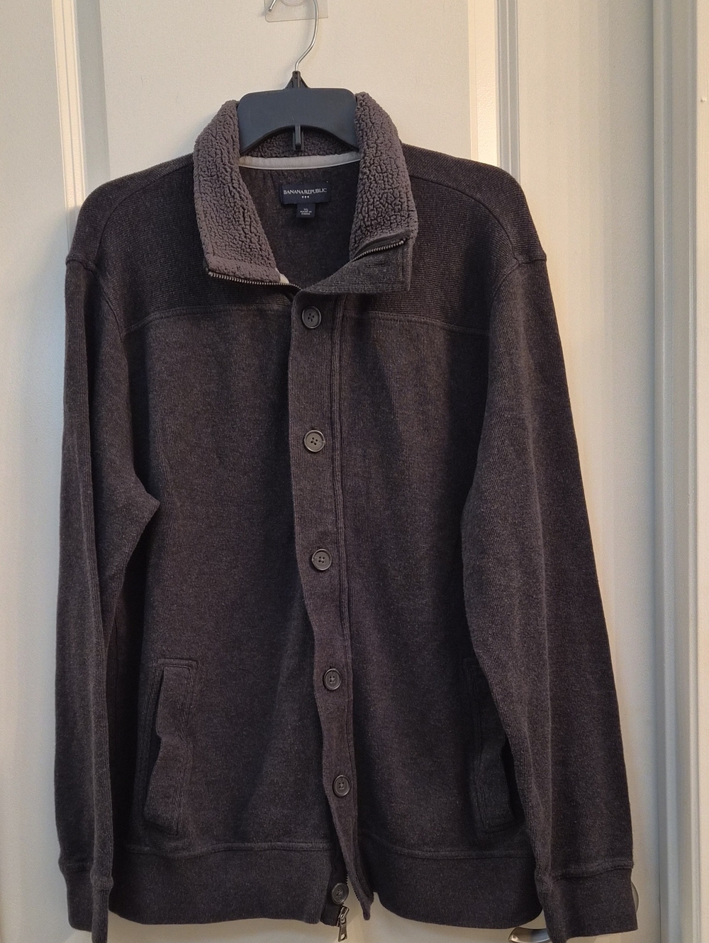 Banana Republic Men’s Charcoal Sherpa Collar Jacket
